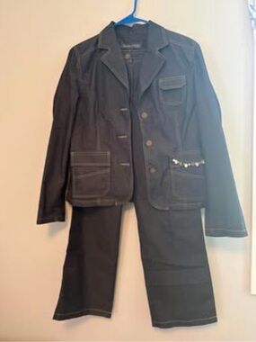 Vintage Dark Denim Two-Piece Suit, size M